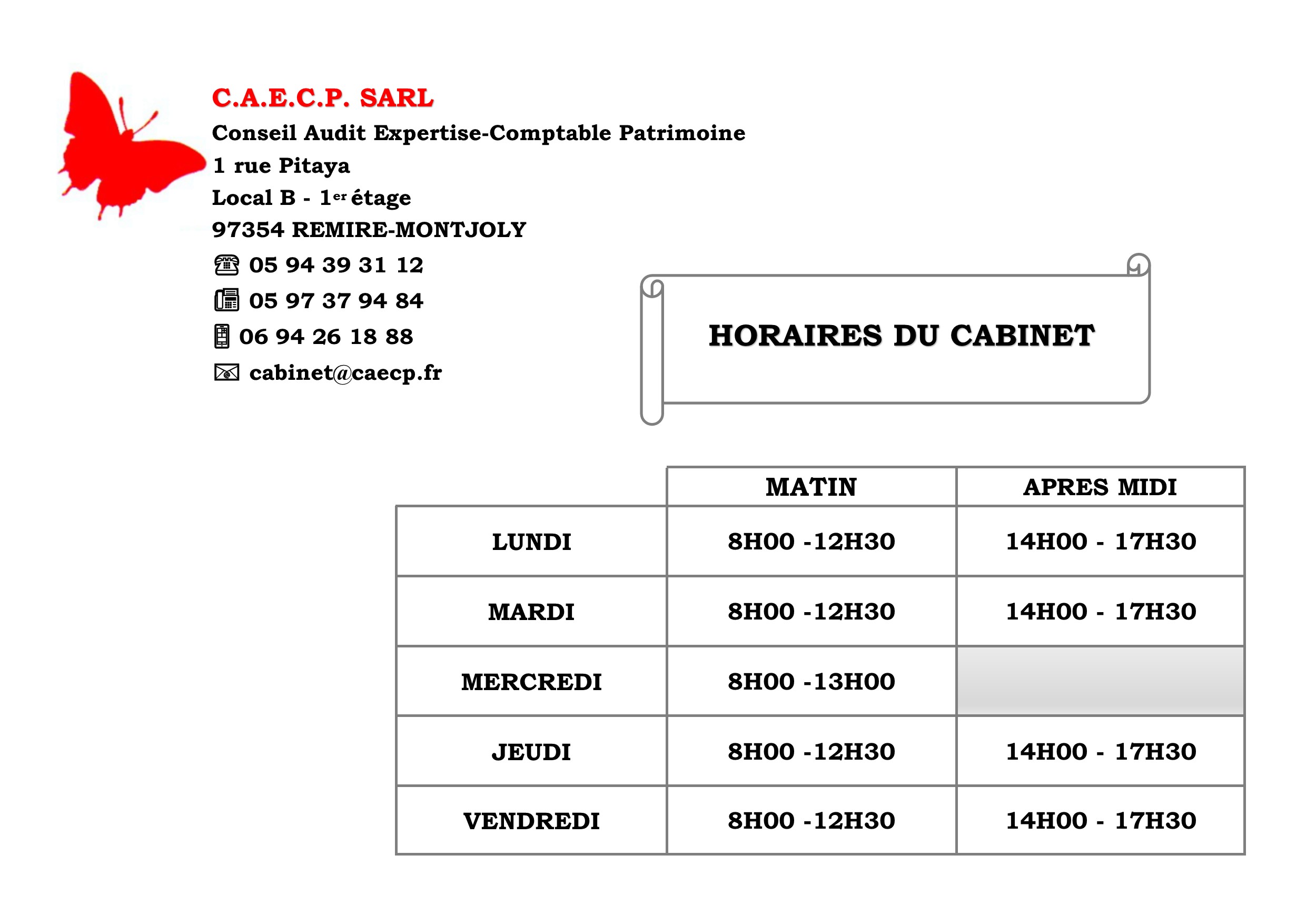 Horaires cabinet
